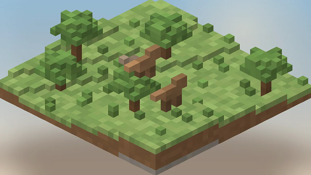 Minecraft plains with dodos and velociraptors from the Fossils and Archeology Mod